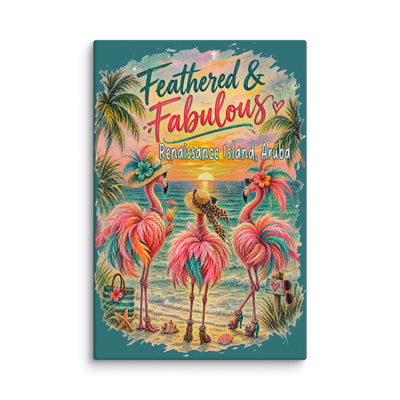 Feathered & Fabulous – Renaissance Island, Aruba canvas print – original artwork by The Glass Tattoo Company