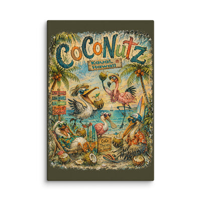 CoCoNutz – Kauai, Hawaii canvas print – original artwork by The Glass Tattoo Company