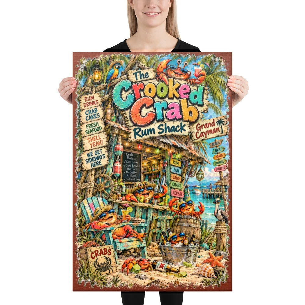 The Crooked Crab Rum Shack Canvas, 24x36