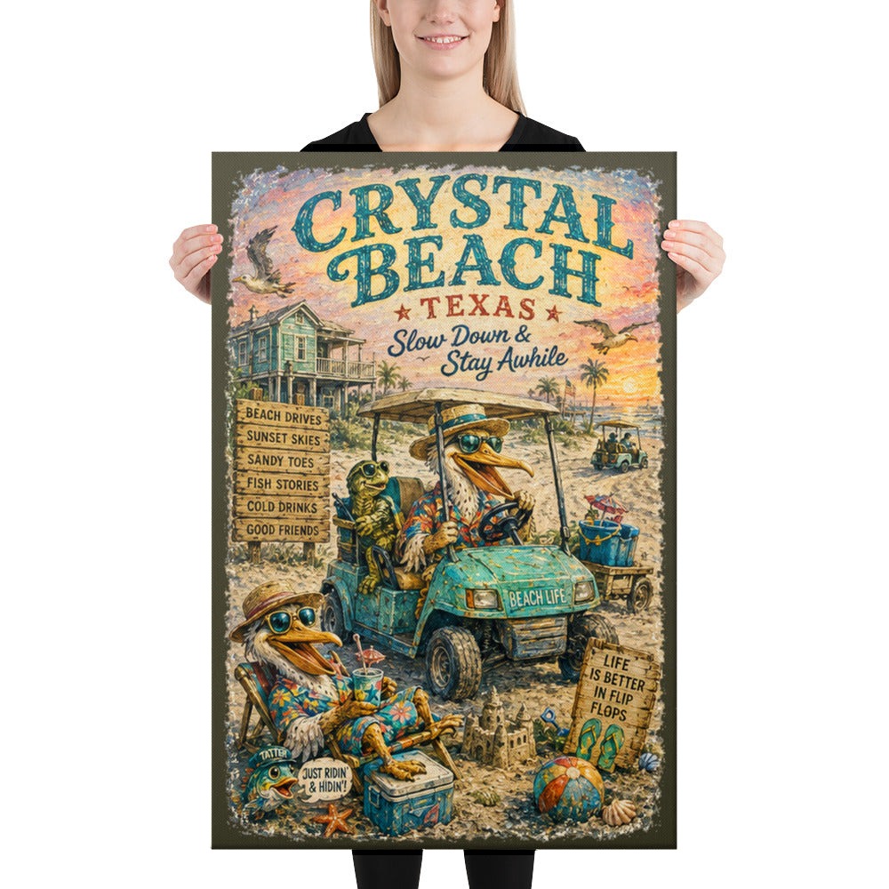 Crystal Beach Texas canvas, 24x36