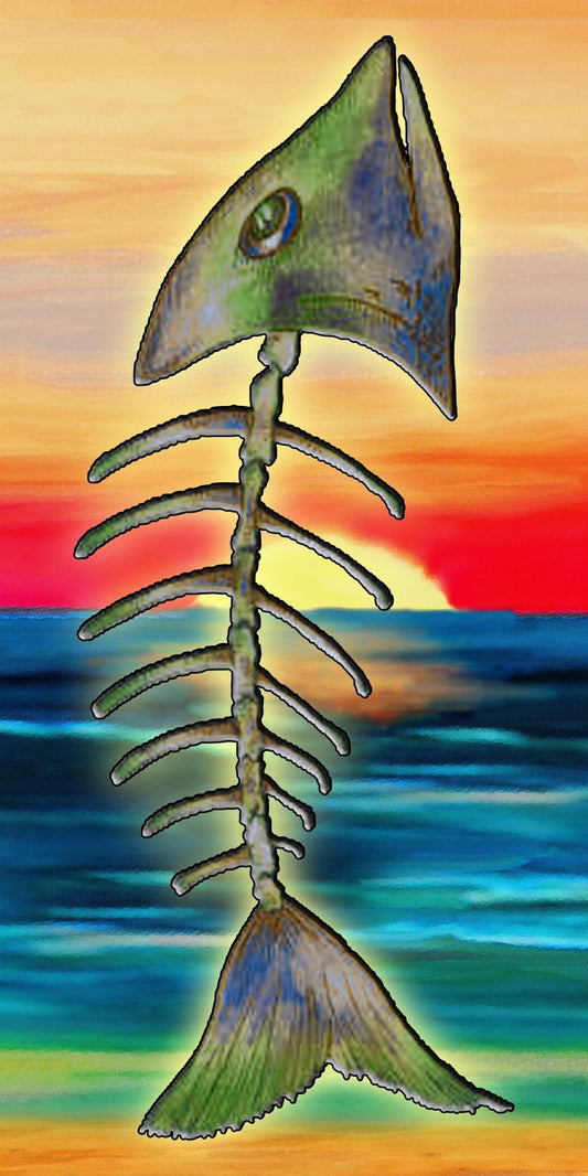 Fish Bones - 10 Top - The Glass Tattoo Sign Company