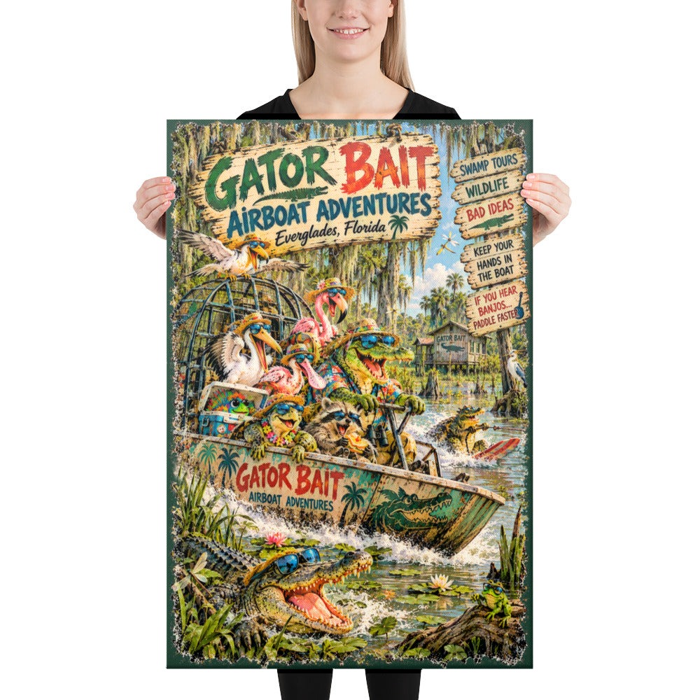 Gator Bait Airboat Adventures Canvas, 24x36