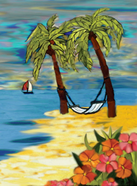 Hibiscus Hangout - 6.75" Top - The Glass Tattoo Sign Company