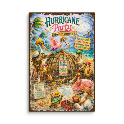 Hurricane Party canvas print – original artwork by The Glass Tattoo Company