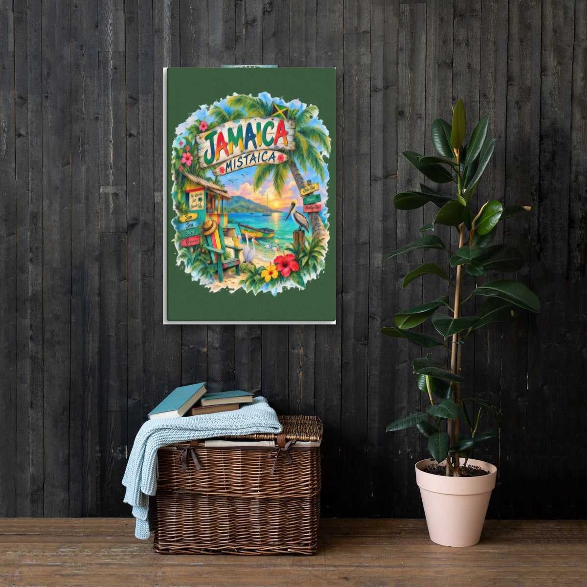 Jamaica Mistaica Island Escape canvas, 24x36 in a living room