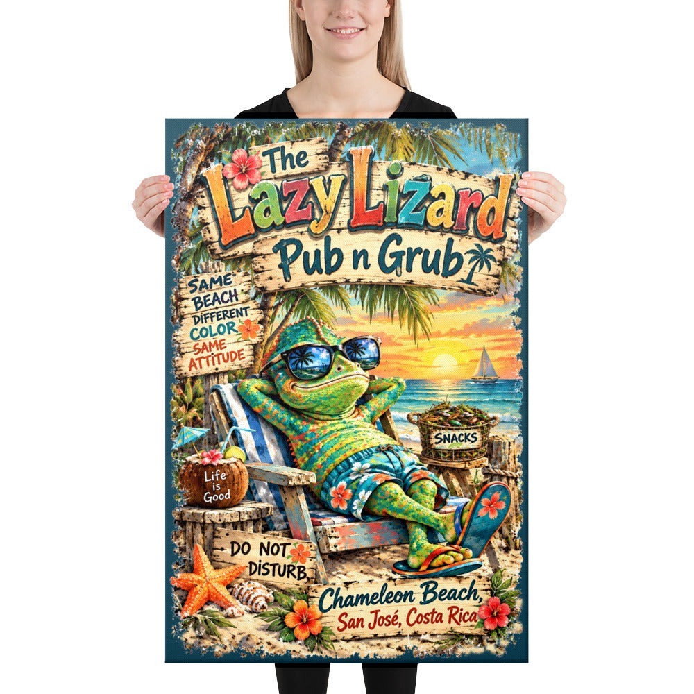 The Lazy Lizard Pub n Grub Canvas, 24x36