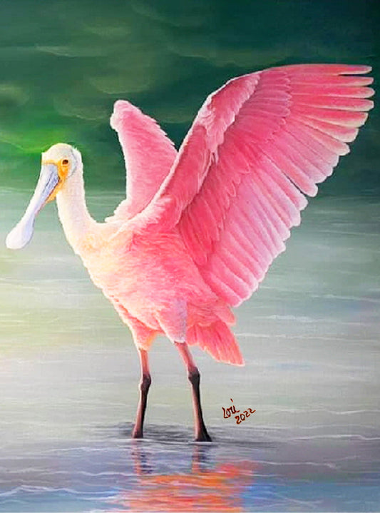 Lori Fagen - Spoonbill - 6.75 Top - The Glass Tattoo Sign Company