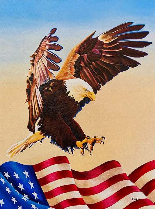 Lori's American Eagle - The Glass Tattoo Sign Company
