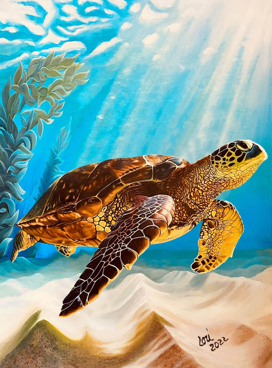 Lori's Turtle - 6.75" Top - The Glass Tattoo Sign Company