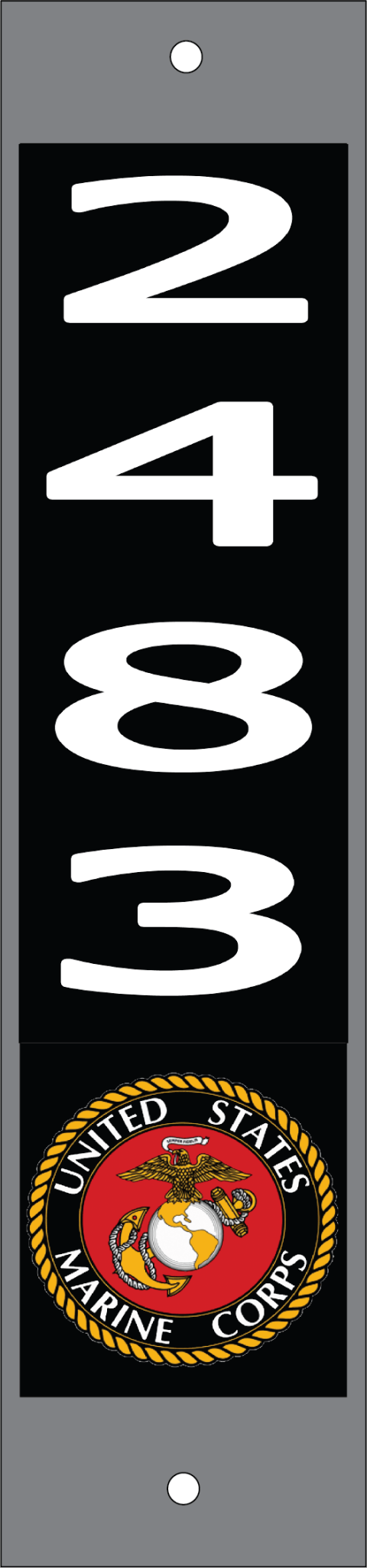 Marines - 4x4 Post - Address Numbers - The Glass Tattoo Sign Company