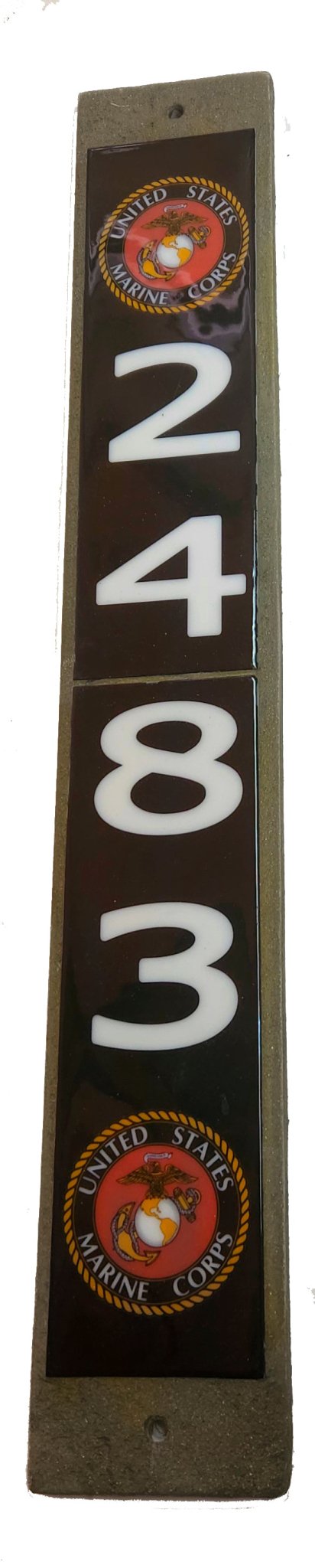 Marines - 4x4 Post - Address Numbers - The Glass Tattoo Sign Company