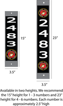 Marines - 4x4 Post - Address Numbers - The Glass Tattoo Sign Company