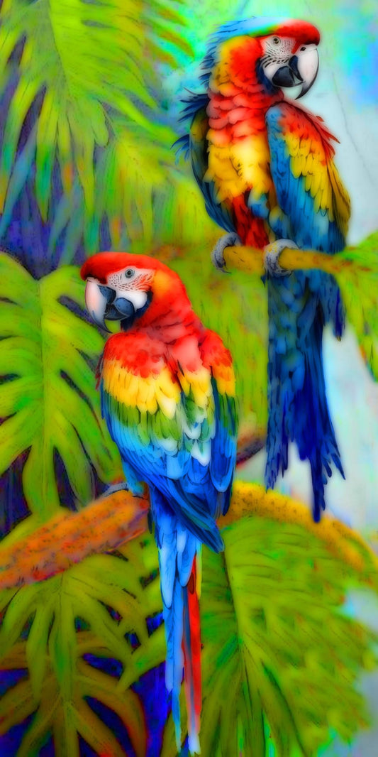 McCaw Parrots - 10" Top - The Glass Tattoo Sign Company