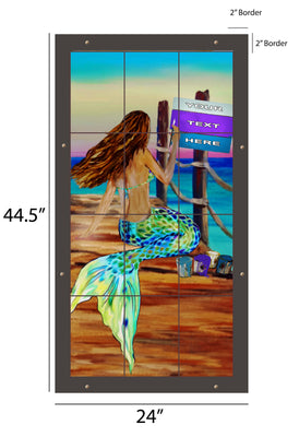 Mermaid Artist Outdoor Art - 24x44.5 inch