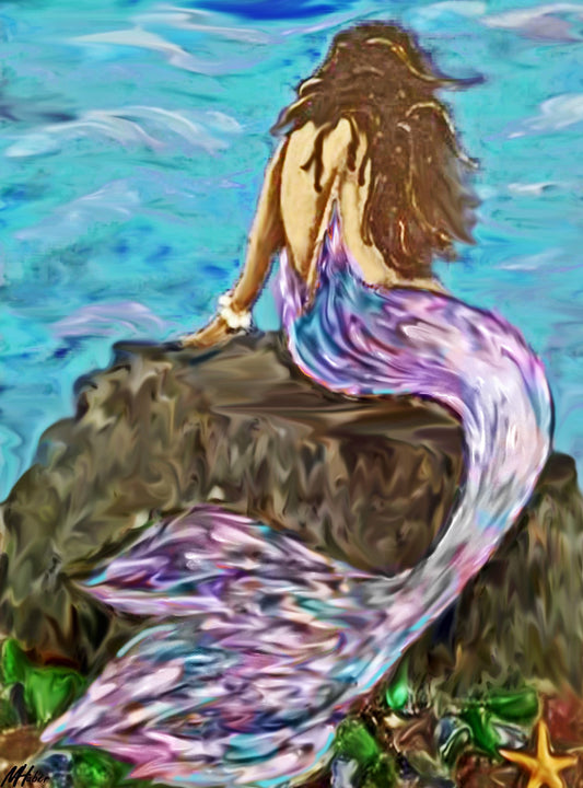 Monica's Mermaid - 6.75" Top - The Glass Tattoo Sign Company