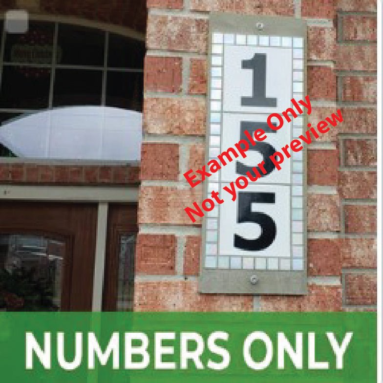  - Numbers Only Address Sign - The Glass Tattoo Sign Company