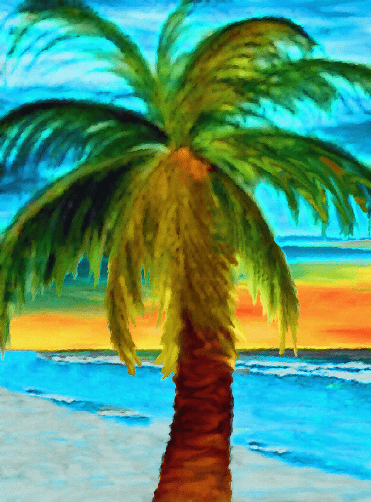 Palm Tree Sunset - 6.75" Top - The Glass Tattoo Sign Company