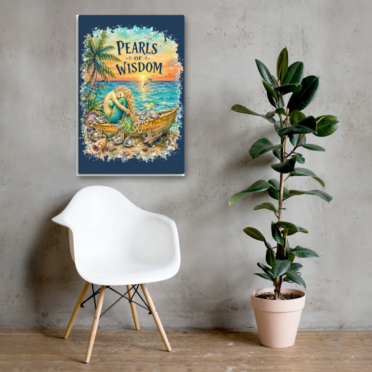 Pearls of Wisdom canvas, 24x36 over a console