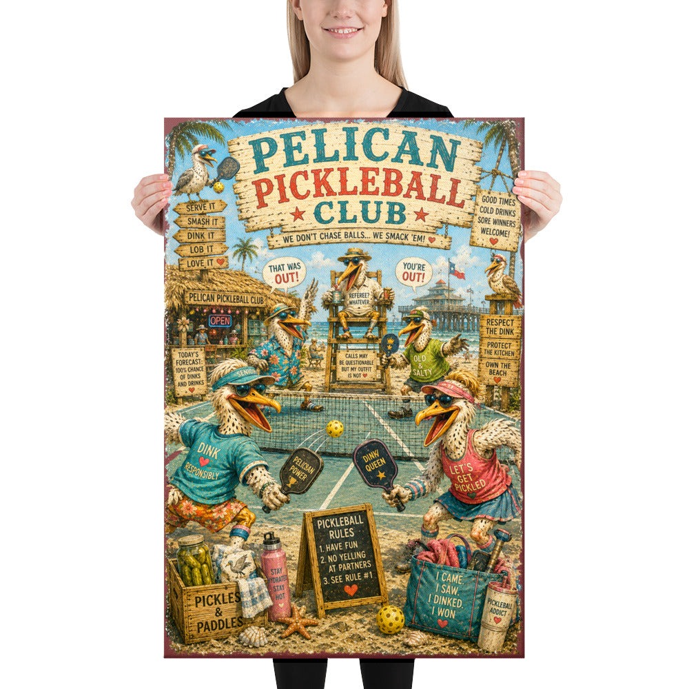 Pelican Pickleball Club canvas, 24x36