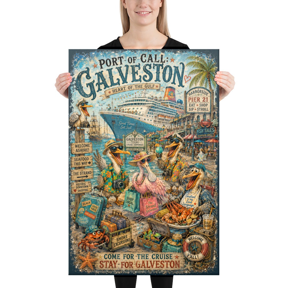 Port of Call: Galveston canvas, 24x36