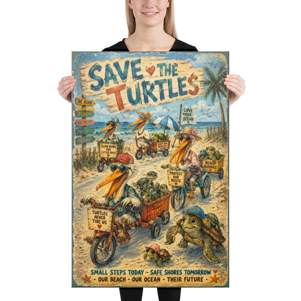 Save the Turtles canvas, 24x36