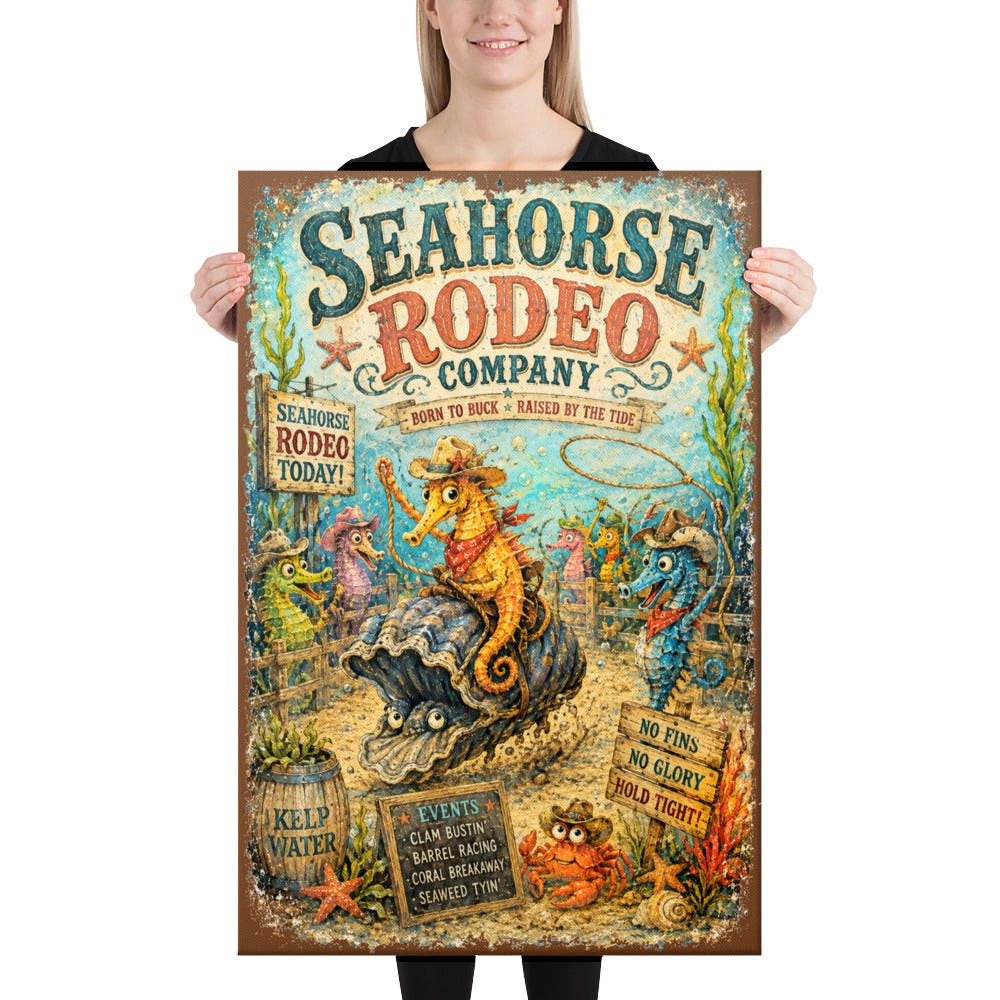 Seahorse Rodeo Company canvas, 24x36