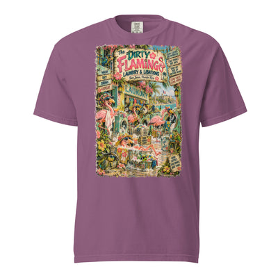 The Dirty Flamingo Laundry & Libations t-shirt – original artwork by The Glass Tattoo Company