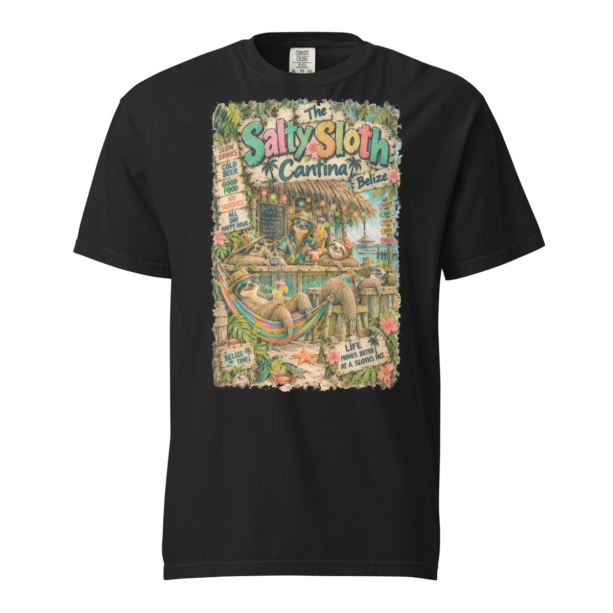The Salty Sloth Cantina t-shirt, alternate view 1