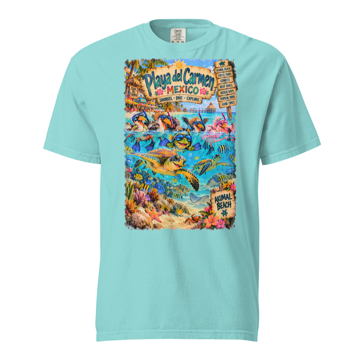 Playa del Carmen Mexico t-shirt – original artwork by The Glass Tattoo Company