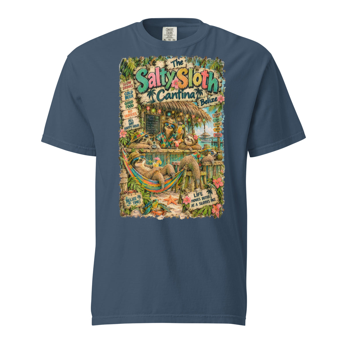 The Salty Sloth Cantina t-shirt, alternate view 3