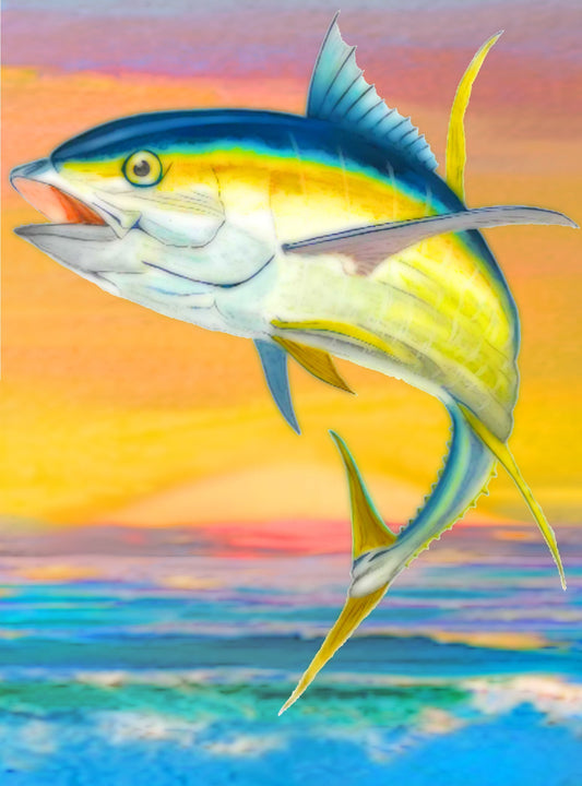 Yellowfin Tuna - 6.75 Top - The Glass Tattoo Sign Company
