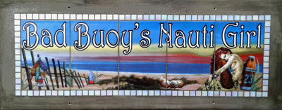 Bad Buoy's Nauti Girl - The Glass Tattoo Sign Company