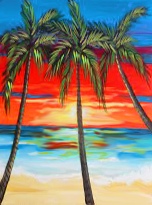Three Palms - 6.75 Top - The Glass Tattoo Sign Company